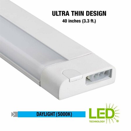VORTEX 40 in. 1050 Lumens Plug-In LED Under Cabinet Light Strip - White VO3306933